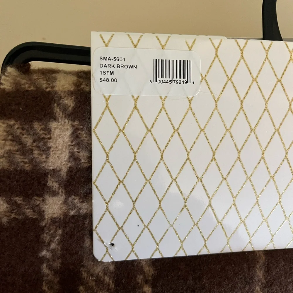 Steve Madden 2 Piece Cream Beanie and Brown Scarf Set - Picture 8 of 10
